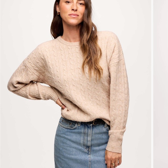 nuuds Sweaters - Nuuds Cable Crewneck Sweater Heather Oat XL